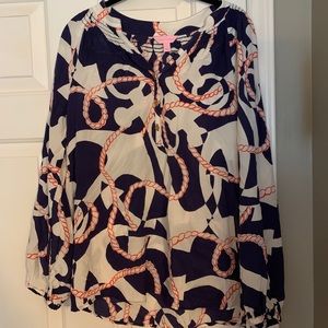 Lily Pulitzer Women’s Elsa Silk Top Size Large